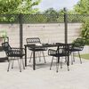 vidaXL Conjunto de Jantar para Jardim 5 pcs Preto Rattan Sint&eacute;tico