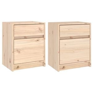 vidaXL Mesas de cabeceira 2 pcs 40x31x50 cm madeira de pinho maci&ccedil;a