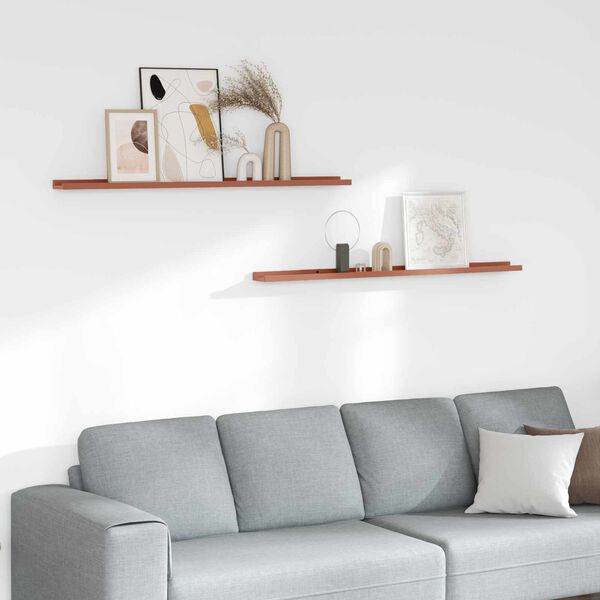 vidaXL Prateleira de Parede 2 pcs Vermelho 115 x 9 x 3 cm