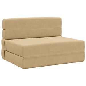 vidaXL Sof&aacute; Cama Dobr&aacute;vel Verde Cinza 70 x 80 x 60 cm Tecido