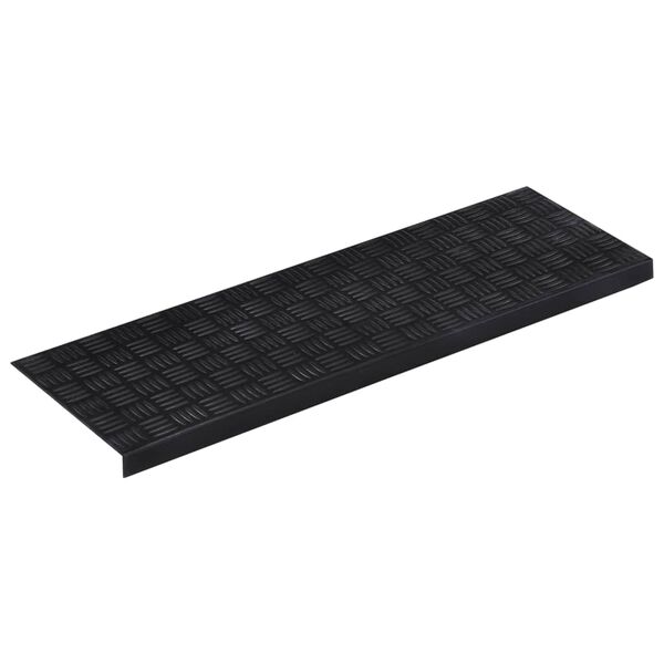 vidaXL Tapetes para degraus de escada 10 pcs 25x75 cm borracha