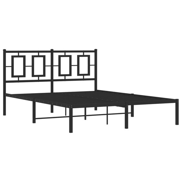 vidaXL Estrutura de cama com cabeceira 140x200 cm metal preto