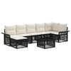 vidaXL Conjunto de Sof&aacute; de Jardim 8 unid. Preto vime PE
