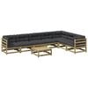 vidaXL 8 pcs conj. sof&aacute;s jardim c/ almofad&otilde;es madeira pinho impregnada