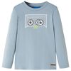 T-shirt de manga comprida para crian&ccedil;a azul-claro 140