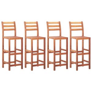 vidaXL Cadeiras de bar 4 pcs madeira de ac&aacute;cia maci&ccedil;a