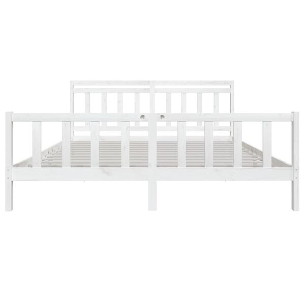 vidaXL Estrutura de cama 200x200 cm madeira maciça branco