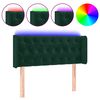 vidaXL Cabeceira cama c/ luzes LED veludo 103x16x78/88 cm verde-escuro