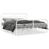 vidaXL Estrutura de cama com cabeceira e p&eacute;s 183x213 cm metal branco
