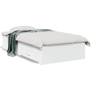 vidaXL Estrutura de cama c/ gavetas 90x200 cm derivados madeira branco