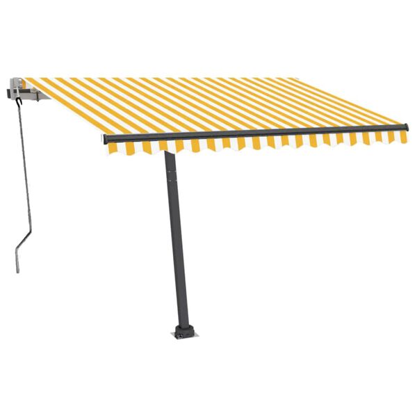 vidaXL Toldo autom&aacute;tico independente 350x250 cm amarelo e branco