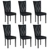 vidaXL Cadeiras de jantar 6 pcs veludo preto