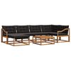 vidaXL Conjunto de Sof&aacute;s para Exterior 19 pcs Natural e Preto