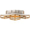 vidaXL 6pcs conjunto lounge de jardim madeira c/almofad&otilde;es cinza-claro