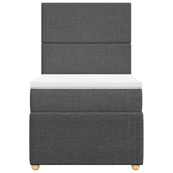 vidaXL Cama com molas/colch&atilde;o 90x190 cm tecido cinza-escuro