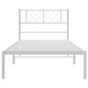 vidaXL Estrutura de cama em metal com cabeceira 107x203 cm branco
