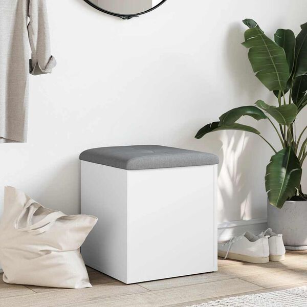 vidaXL Banco de arruma&ccedil;&atilde;o branco 42x42x45 cm madeira projetada