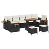 vidaXL Conjunto de Sof&aacute; de Jardim 10 unid. Preto vime PE