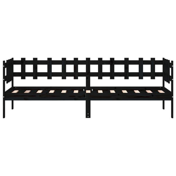 vidaXL Sof&aacute;-cama 80x200 cm madeira de pinho maci&ccedil;a preto