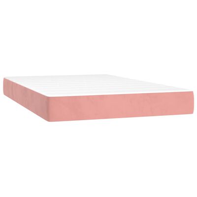vidaXL Cama boxspring com colchão 120x200 cm veludo rosa