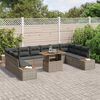 vidaXL Conjunto de Sof&aacute; de Jardim 11 pcs Cinzeto Rattan Sint&eacute;tico