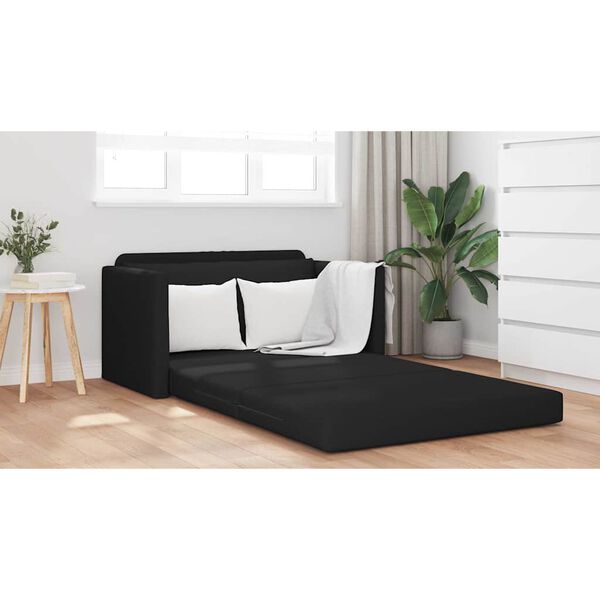 vidaXL Sof&aacute;-Cama 110cm Preto tecido