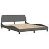vidaXL Cama com colch&atilde;o Hvar 160x200 cm tecido cinzento-escuro