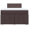 vidaXL Cama boxspring com colch&atilde;o 120x190 cm tecido castanho-escuro