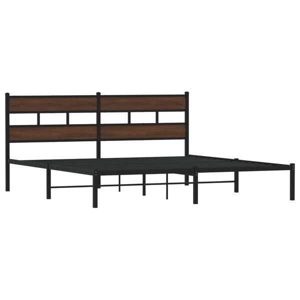 vidaXL Cama sem colch&atilde;o com cabeceira 200x200 cm carvalho castanho