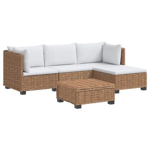 vidaXL 5 unid. Conjunto de Lounge em Rattan com Almofadas GENDT