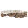 vidaXL Conjunto de Sof&aacute; de Jardim 12 unid. Bege vime PE