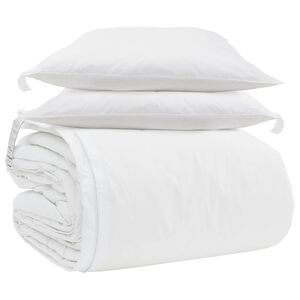 vidaXL Conjunto de Edredom com travesseiro 3 pcs Branco Pena de ganso