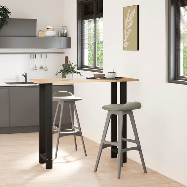 vidaXL P&eacute;s para mesa de bar pretos 2 pe&ccedil;as 50x(110-111) cm a&ccedil;o