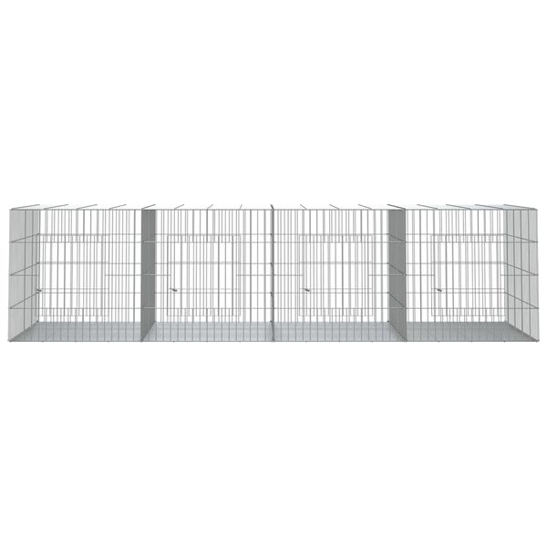 vidaXL Coelheira de 4 painéis 217x79x54 cm ferro galvanizado