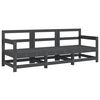 vidaXL 3 pcs conjunto lounge de jardim madeira de pinho maci&ccedil;a cinza