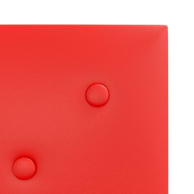 vidaXL Painel parede 12 pcs 30x30cm couro artificial 1,08 m² vermelho