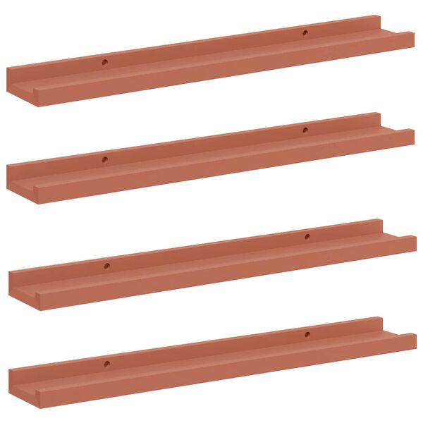 vidaXL Prateleira de Parede 4 pcs Vermelho 60 x 9 x 3 cm