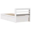 vidaXL Estrutura de cama com cabeceira 90x190 cm pinho maci&ccedil;o branco