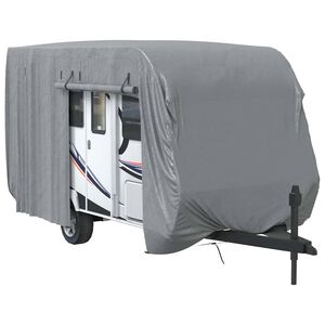 vidaXL Cobertura caravana 460x250x220 cm tecido n&atilde;o tecido cinzento