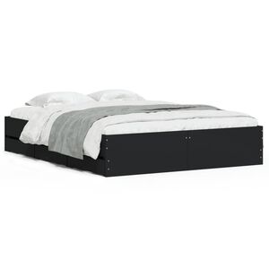 vidaXL Estrutura de cama c/ gavetas 140x190 cm derivados madeira preto