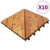 vidaXL Telha de Deck 10 pcs Castanho 30 x 30 cm Madeira de Ac&aacute;cia