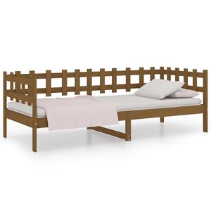 vidaXL Sof&aacute;-cama 80x200 cm madeira de pinho maci&ccedil;a castanho mel