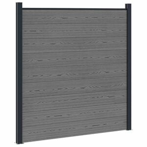 vidaXL Conjunto de Cercas 180 x 186 cm WPC e Alum&iacute;nio Cinzento