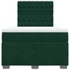 vidaXL Cama boxspring com colch&atilde;o 120x190 cm veludo verde-escuro