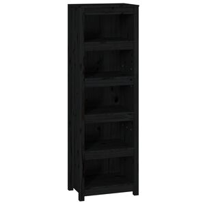 vidaXL Estante 50x35x154 cm madeira de pinho maci&ccedil;a preto