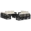 vidaXL Conjunto de Sof&aacute; de Jardim 13 unid. Preto e Branco Creme