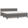 vidaXL Cama com molas/colch&atilde;o 200x200 cm couro artificial cinzento