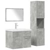 vidaXL 4 pcs conj. m&oacute;veis casa banho derivados madeira cinza cimento