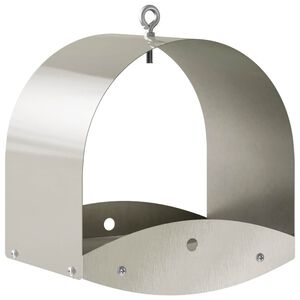 vidaXL Comedouro suspenso para p&aacute;ssaros A&ccedil;o inoxid&aacute;vel Prateado