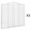 vidaXL Cestos gabi&atilde;o arqueados 3pcs 200x30x180/200cm ferro galvanizado